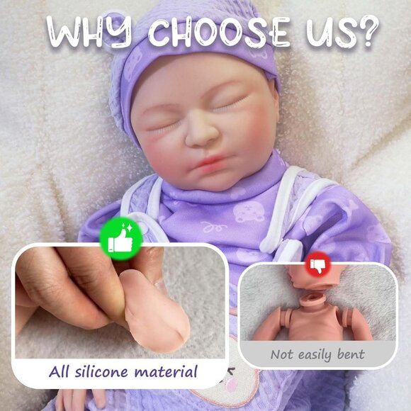 20in Full Silicone Reborn Angela-white Baby Girl Dolls Lifelike 8.61LB Weight - Picture 3 of 6